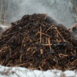 Image of insulated compost pile in winter